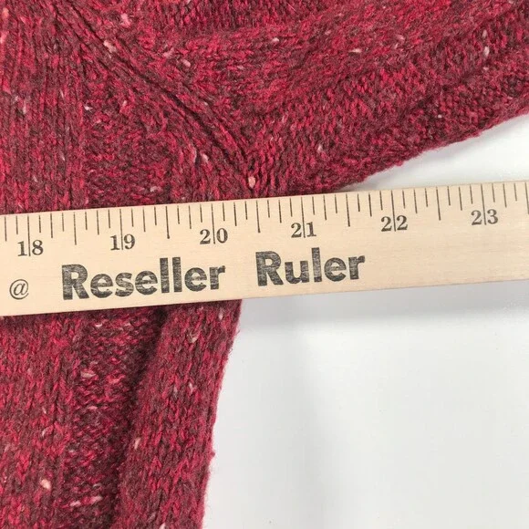 Woolrich Sweater Womens Medium Heather Red Gray Quarter Zip Nordic Fair Isle - Picture 9 of 11